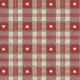 Julvaxduk, extra bred vaxduk, Rutig med hjärtan, röda 160 cm bred