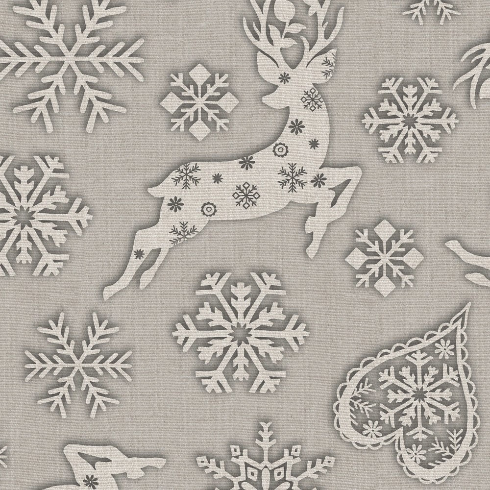 Julvaxduk Reindeer - med snöflingor, hjärtan och renar