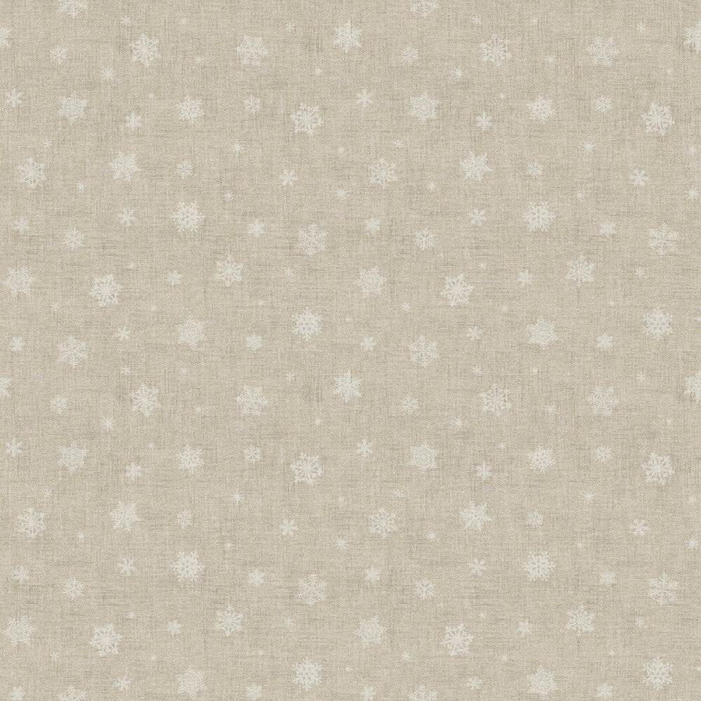 Snowflake Nature - Vinter vaxduk i linne-look med vackra iskristaller och stjärnor