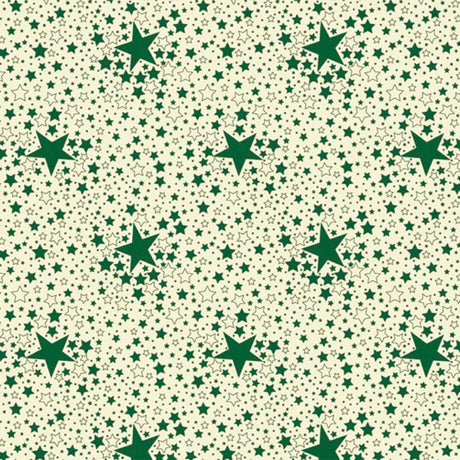 Stjärnhimmel - Julvaxduk med stjärnor - Grön, 140 cm