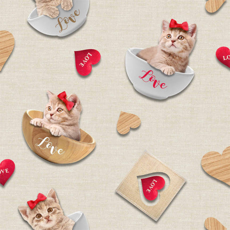 Kitty Natur Fotoprint - Vaxduk med gulliga kattungar