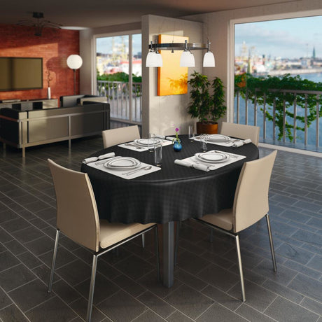 Klassiska rutor – Vaxduk i mörk antracit, miljöbild