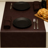 Konstläder Noblessa bordslöpare - Extra kraftig Dinner 4 two - 50 x 140 cm - Brun