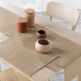 Leny Beige bordslöpare i jute 35 x 140 cm, miljö