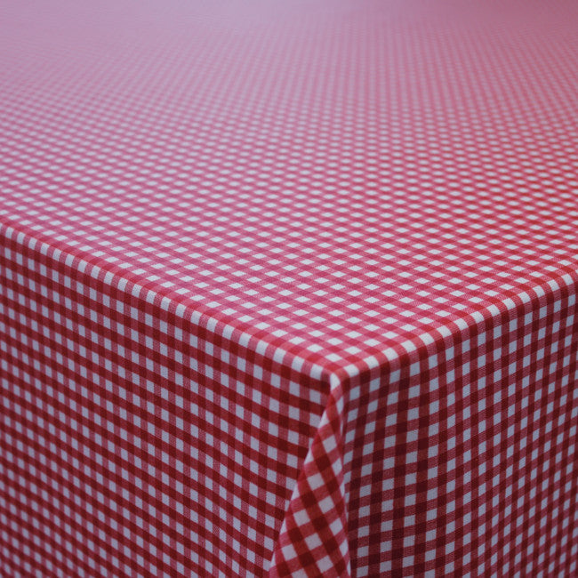 Patinir 140 cm, klassisk rutig textilvaxduk, röd