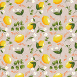 Lima Amarillo - Textilvaxduk i linnelook med fina gula citroner