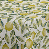Limones Green - Vaxduk med citronmönster och linnelook, hörn
