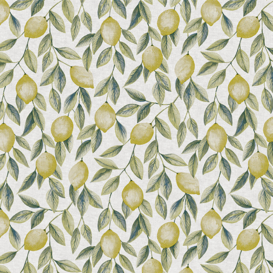 Limones Green - Vaxduk med citronmönster och linnelook, mönster