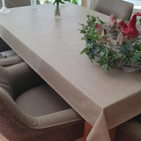 Linen look sand - enfärgad vaxduk i linnelook med präglad yta