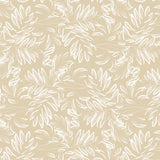 Live The Leaf Wheat - Elegant 160 cm bred vaxduk med vita blad