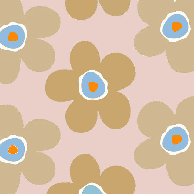 Big Flower Biscuit - Lola vaxduk med stora blommor närbild