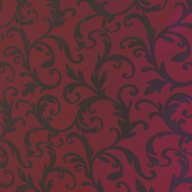 Louvre Greco röd, jacquardvävd textilvaxduk, 140 cm bred