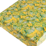 Madeira Yellow - vaxduk med struktur och palmblad på en gul bakgrund