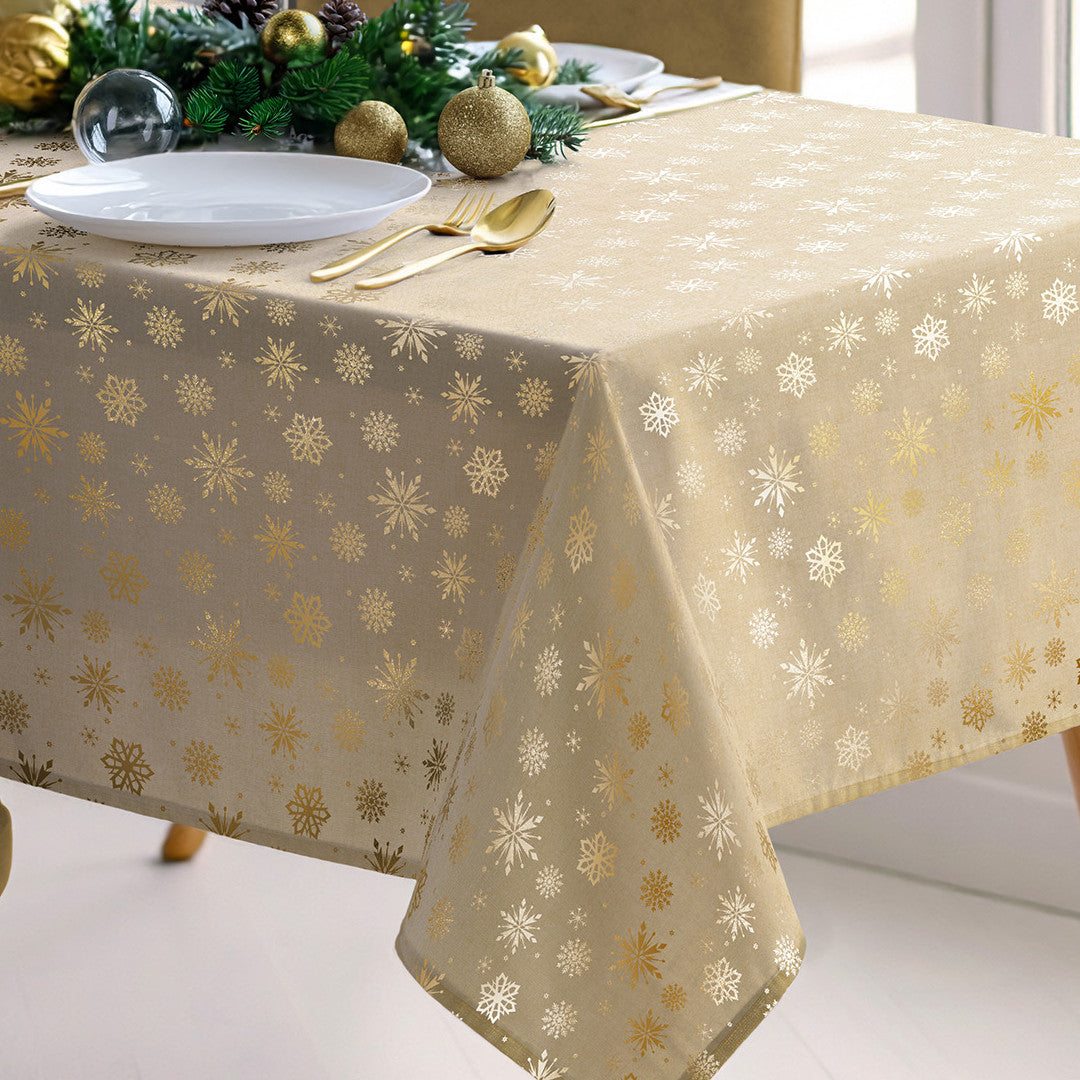 Magic Guld – Julduk med fläckavvisande behandling 150 x 240 cm, närbild