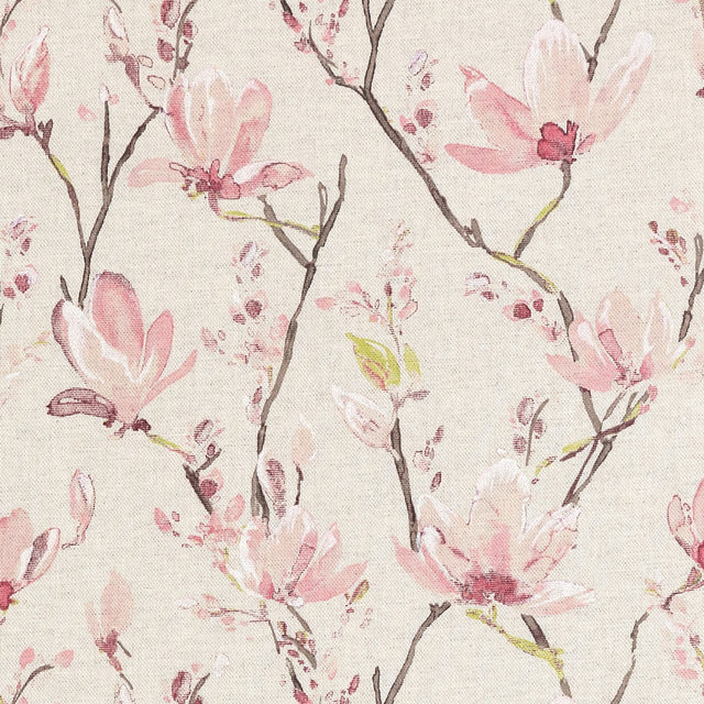 Magnolia Blossom – textilvaxduk i linnelook med magnoliablommor