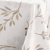 Närbild av Manola Natural dukens bladmönster och textur i beige och grått