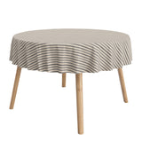 Miljöbild rund textilduk - Marché Stripes Grå - textilduk med ränder  i linne-look