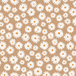 Närbild av Margarita Natur - textilduk med prästkragar och naturfärgad bas