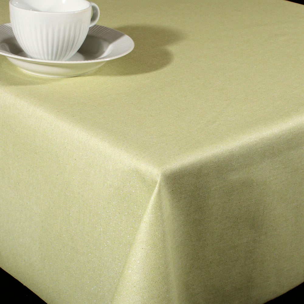 Metal Grön - Textilvaxduk med lurex, 150 cm bred