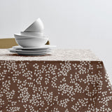 Mimosa Coffee Brown – Södahl textilvaxduk i 100 % bomull med glidskydd, hörn