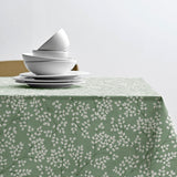 Mimosa Hedge Green – Södahl textilvaxduk i 100 % bomull med glidskydd, hörn