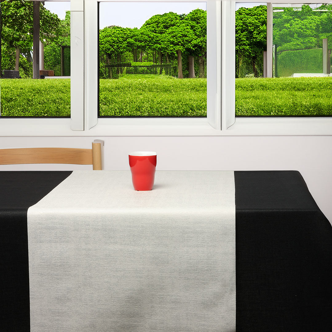 Bordslöpare, Morillo Vit – Jacquardvävd textilduk, 50 cm bred