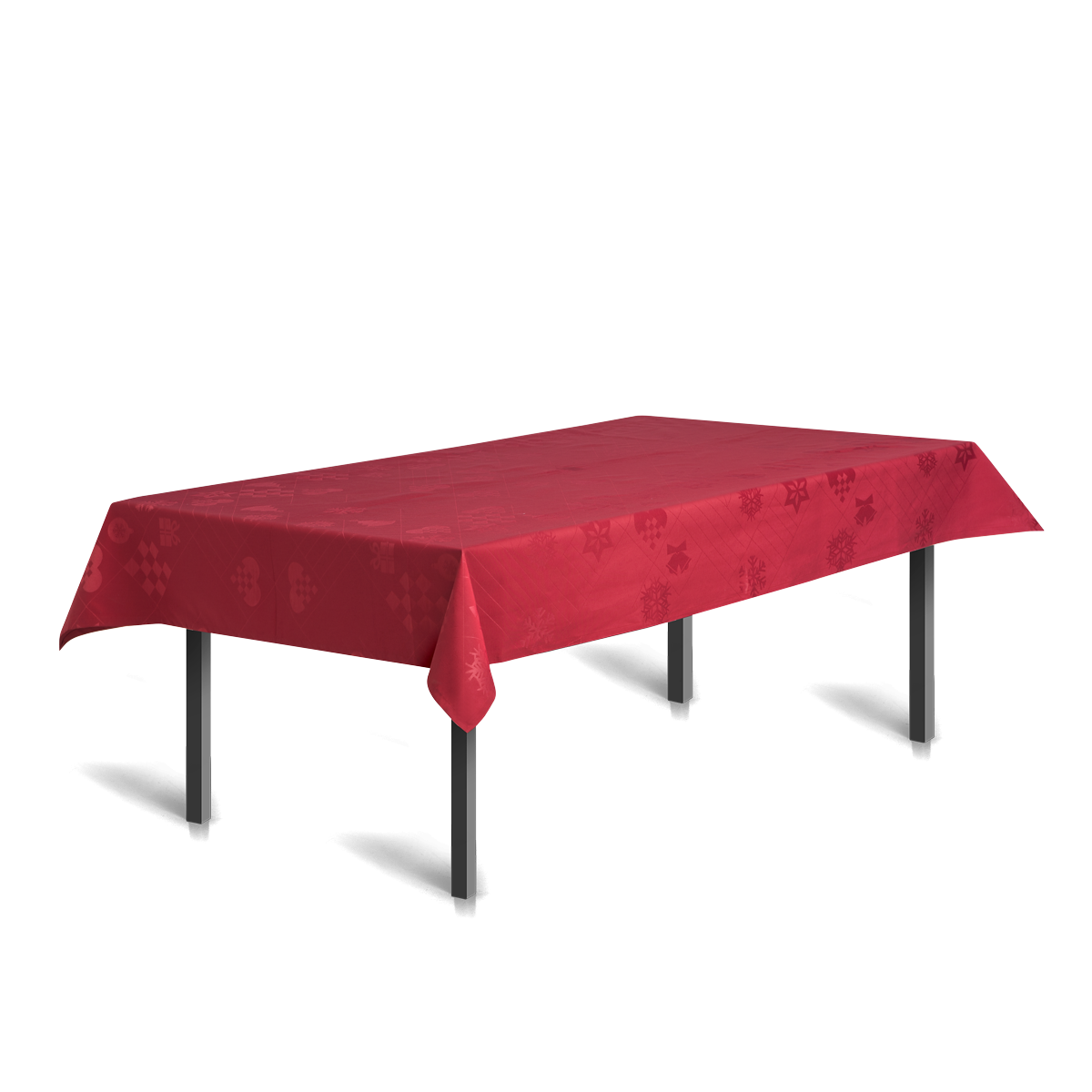 Rosendahl - Juna Julduk Natale, vacker damastduk i rött - 150 cm x 270 cm