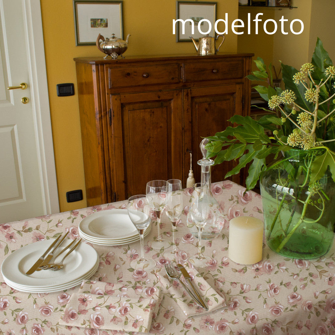 Natura Delle Rose di Fionda – Textilvaxduk med klätterrosor, 160 cm bred