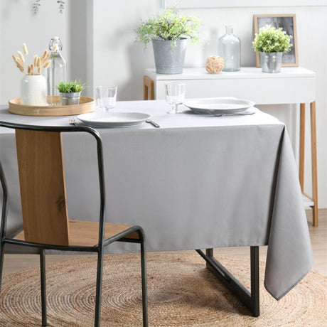 Nelson, enfärgad rektangulär duk med fläckavvisande behandling 145 x 200 cm - Grå