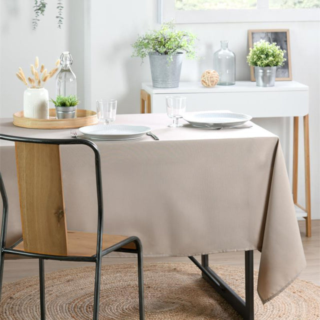 Nelson, enfärgad rektangulär duk med fläckavvisande behandling 145 x 200 cm - Linfärgad