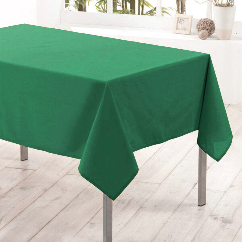 Nelson, enfärgad rektangulär duk med fläckskydd 145 x 300 cm - Smaragd