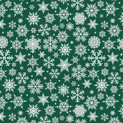 Nieve Grön - Jultextilvaxduk med de finaste vita iskrisaller