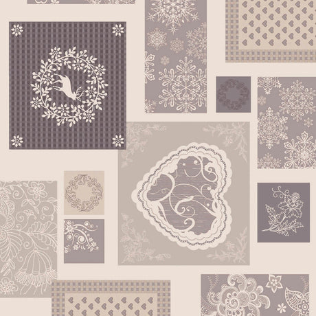 Patchwork Julvaxduk Beige – 160 cm bred