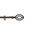 Patina Alpha Svart/Guld – Justerbar gardinstång 120–210 cm