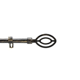Patina Alpha Svart/Guld – Justerbar gardinstång 120–210 cm