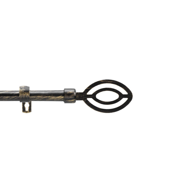 Patina Alpha Svart/Guld – Justerbar gardinstång 120–210 cm