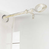 Patina Ovalon Vit/Guld – Justerbar gardinstång 120–210 cm, upphängning