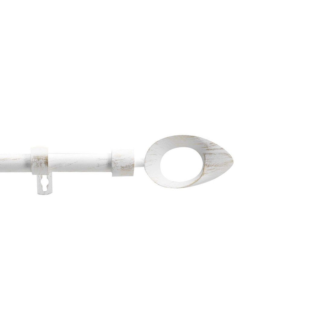 Patina Ovalon Vit/Guld – Justerbar gardinstång 120–210 cm