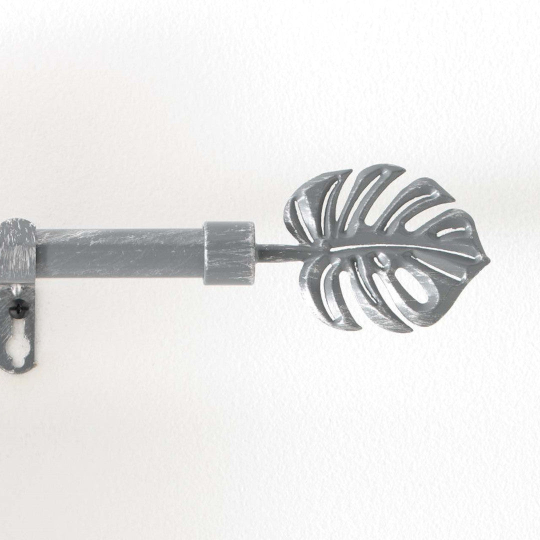 Patina Tropi Grå/Silver – Justerbar gardinstång 120–210 cm