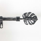Patina Tropi Svart/Silver – Justerbar gardinstång 120–210 cm