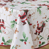 Pere Noel Vit -  150 x 240 julduk  miljöbild med snyggt dukat bord