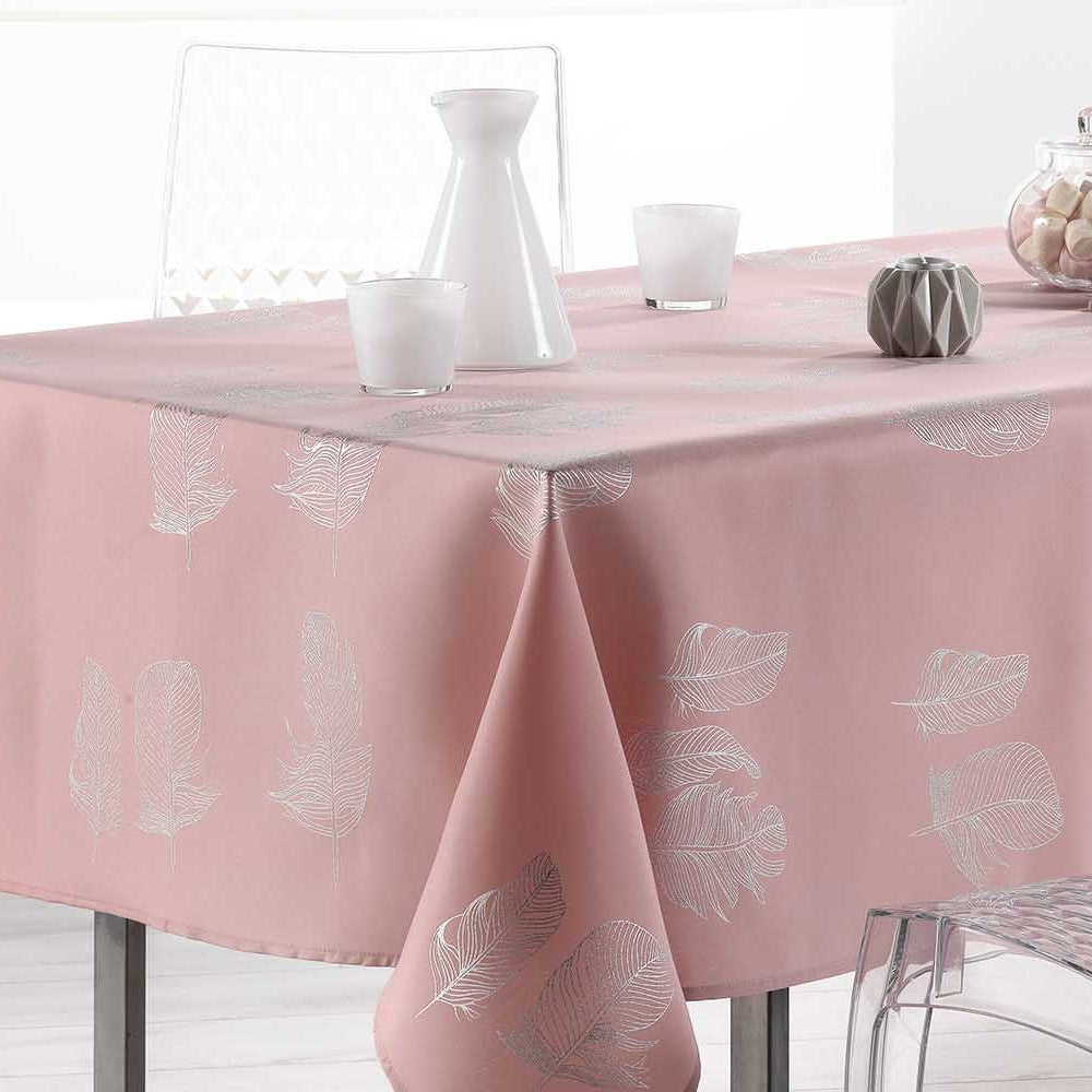 Plumia Candy Pink, duk med fläckskydd, 150 x 240 cm