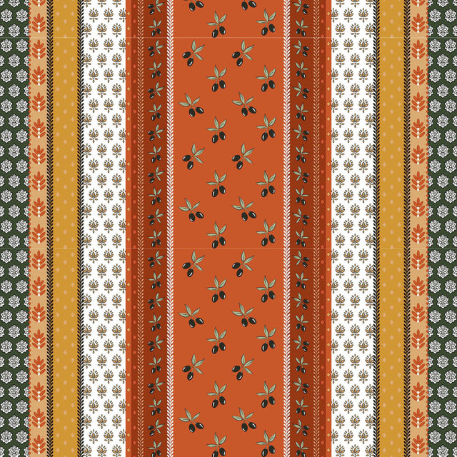 Proveencela Terracotta - Provence vaxduk, orange/khaki närbild