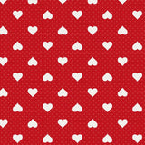Romance – röd vaxduk med vita hjärtan