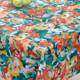 Rosemary Terracotta - textilvaxduk med färgglada blommor - 155 cm bred