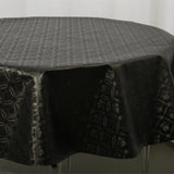 På rundt bord Rose Tapestry Black, svart damast präglad vaxduk