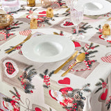Santa Röd – Julduk med fläckavvisande behandling 150 x 300 cm, närbild