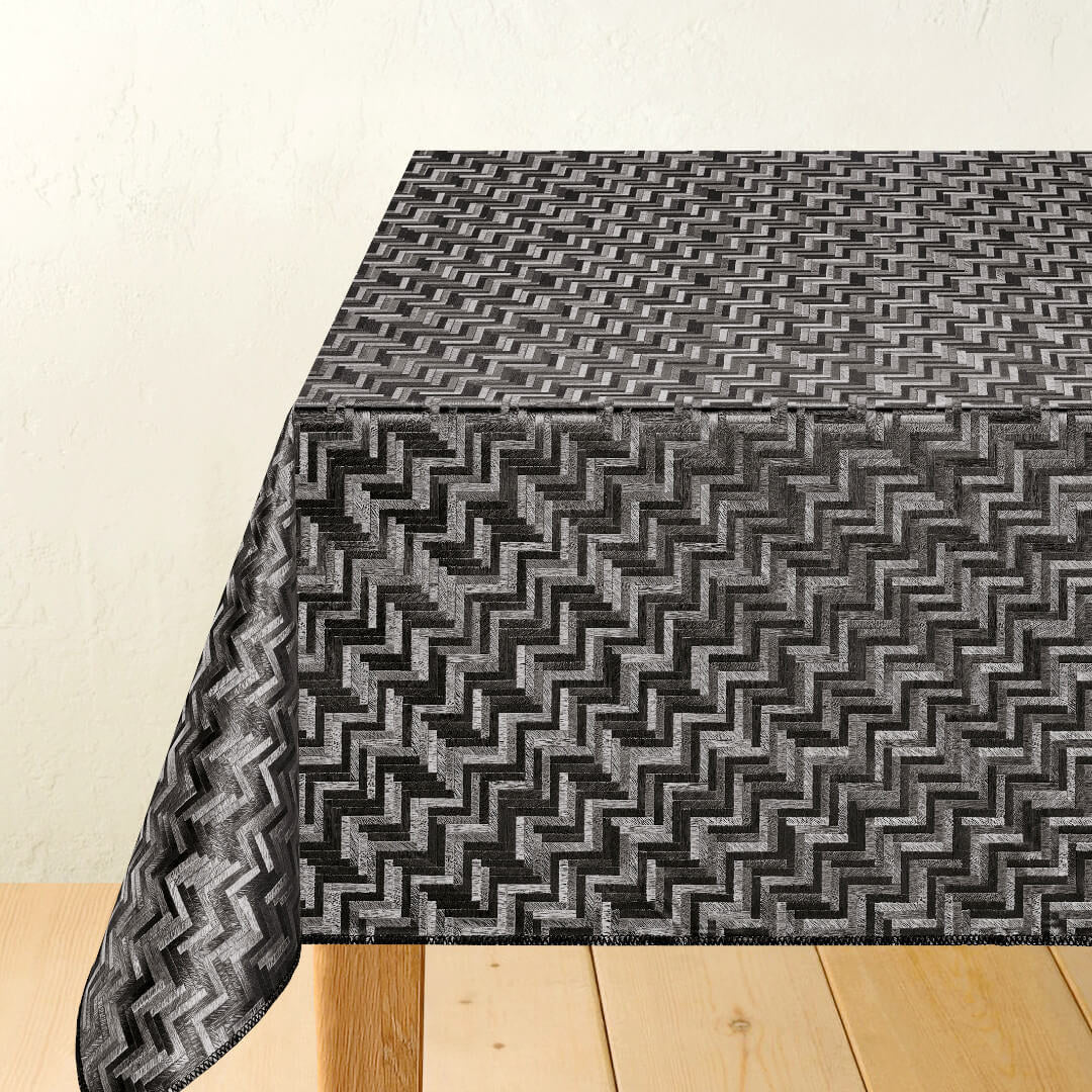 Svart Esche - Vaxduk med grafiskt mönster