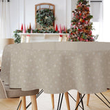 Snowflake Nature - Vinter vaxduk i linne-look med vackra iskristaller och stjärnor