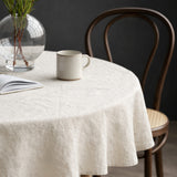 Södahl Pure Linen Ecru – Rund linneduk Ø160 cm